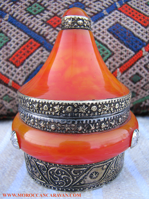 Moroccan Amber Jewelry Container