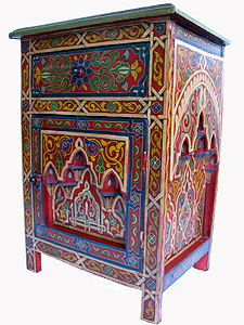 Moroccan Handpainted Night Stand On Sale Tables Wood Furniture