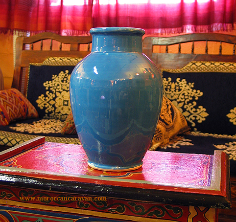 Moroccan Moroccan ceramic vase (Turquoise)