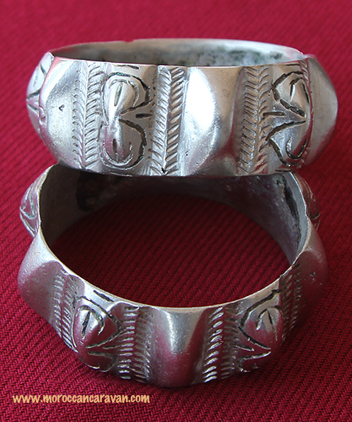 Moroccan Tribal Silver bracelet set