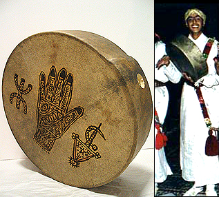 Offers Bendir amazigh drums decorated with henna herd