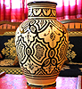 Moroccan ceramic vase, White w/ Patterns